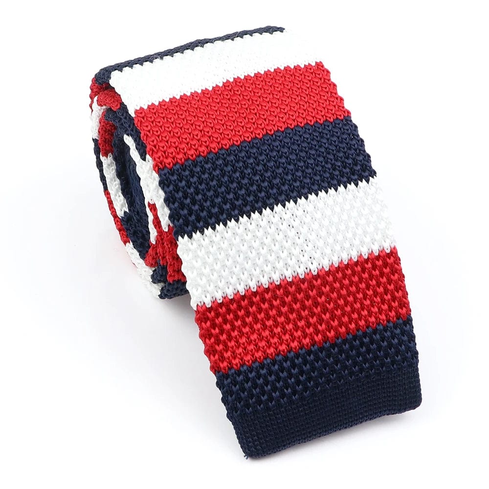 ZONFAZ Fashion Men's Colourful Knitted Tie Skinny Striped Knit Necktie