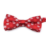 ZONFAZ Christmas Bowtie Festival Theme Fashion Parent-Child Bow Tie for Adult Kid Snowflake Santa Jacquard Silk Bowtie