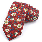 ZONFAZ Artificial Cotton Flower Ties Skinny Floral Necktie