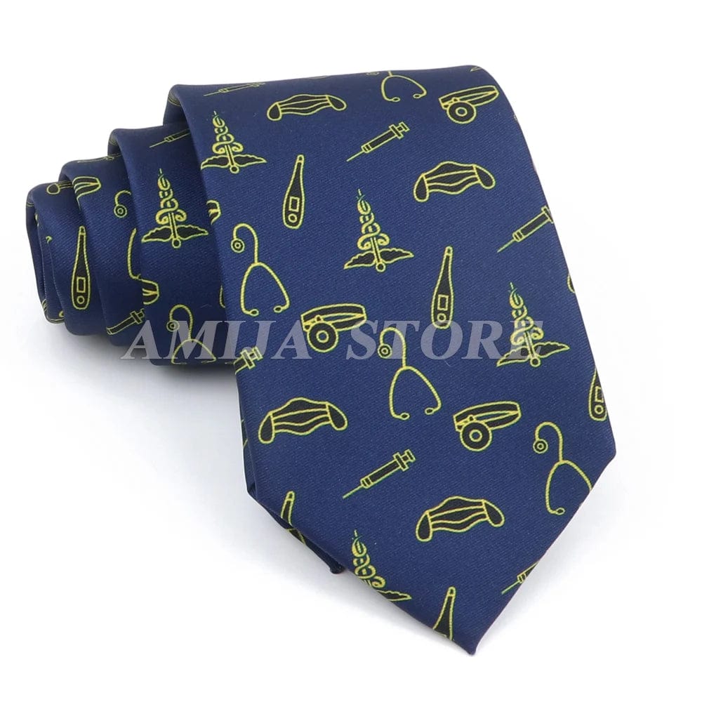 ZONFAZ Creative Imitation Silk Ties Men's Graffiti Necktie