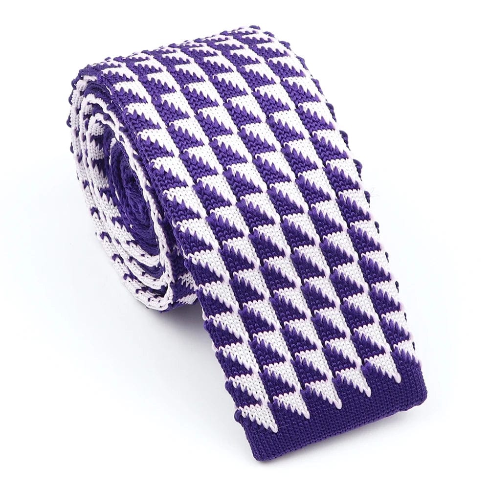 ZONFAZ Fashion Men's Colourful Knitted Tie Skinny Striped Knit Necktie