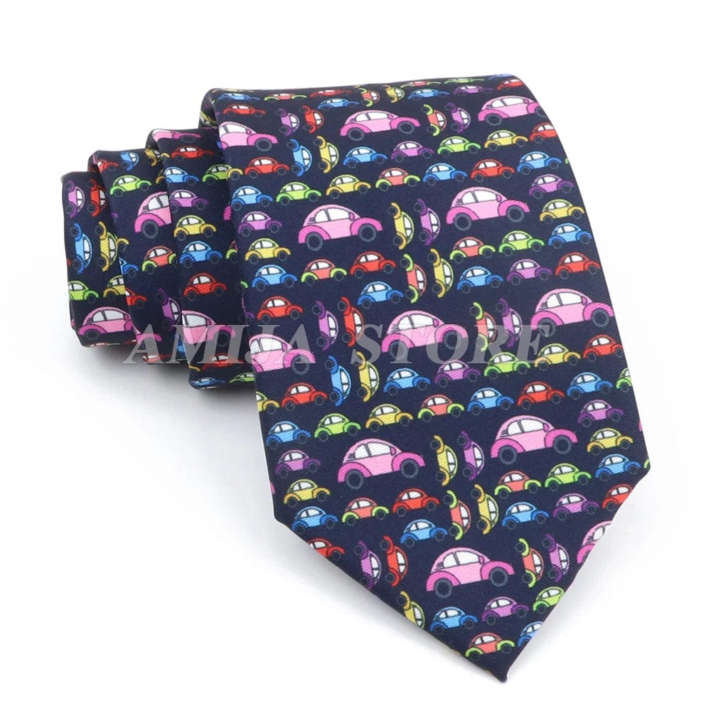 ZONFAZ Creative Imitation Silk Ties Men's Graffiti Necktie