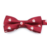 ZONFAZ Christmas Bowtie Festival Theme Fashion Parent-Child Bow Tie for Adult Kid Snowflake Santa Jacquard Silk Bowtie