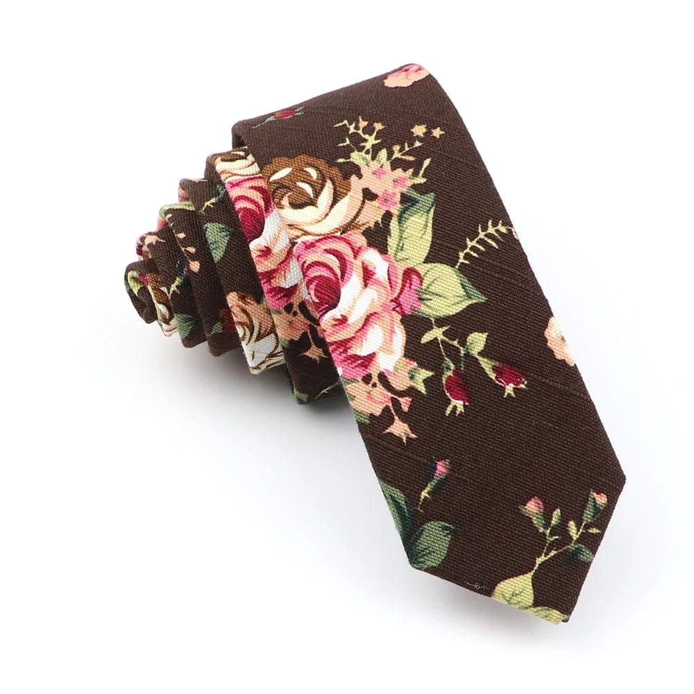 ZONFAZ Funny Skinny Linen Printed Ties 5cm Width