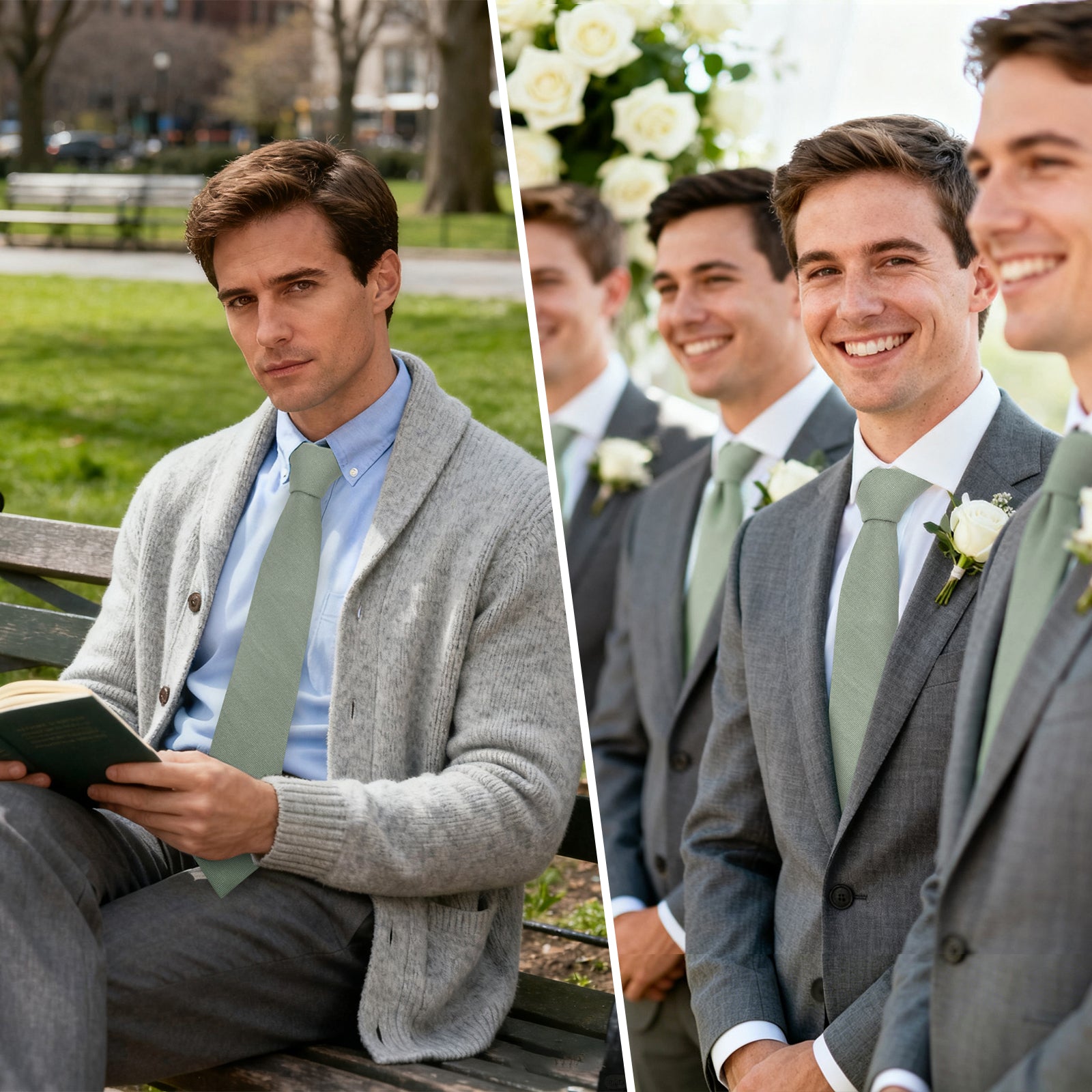 Sage cotton Tie