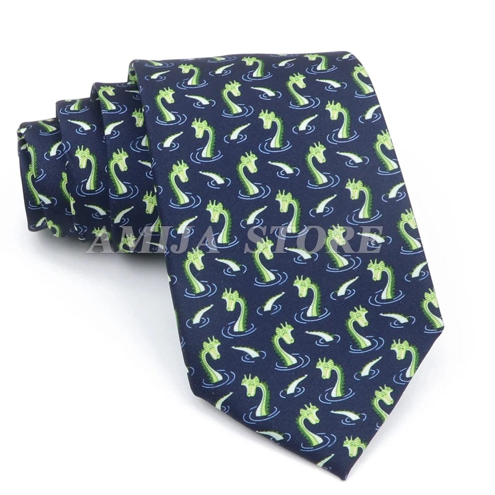 ZONFAZ Creative Imitation Silk Ties Men's Graffiti Necktie