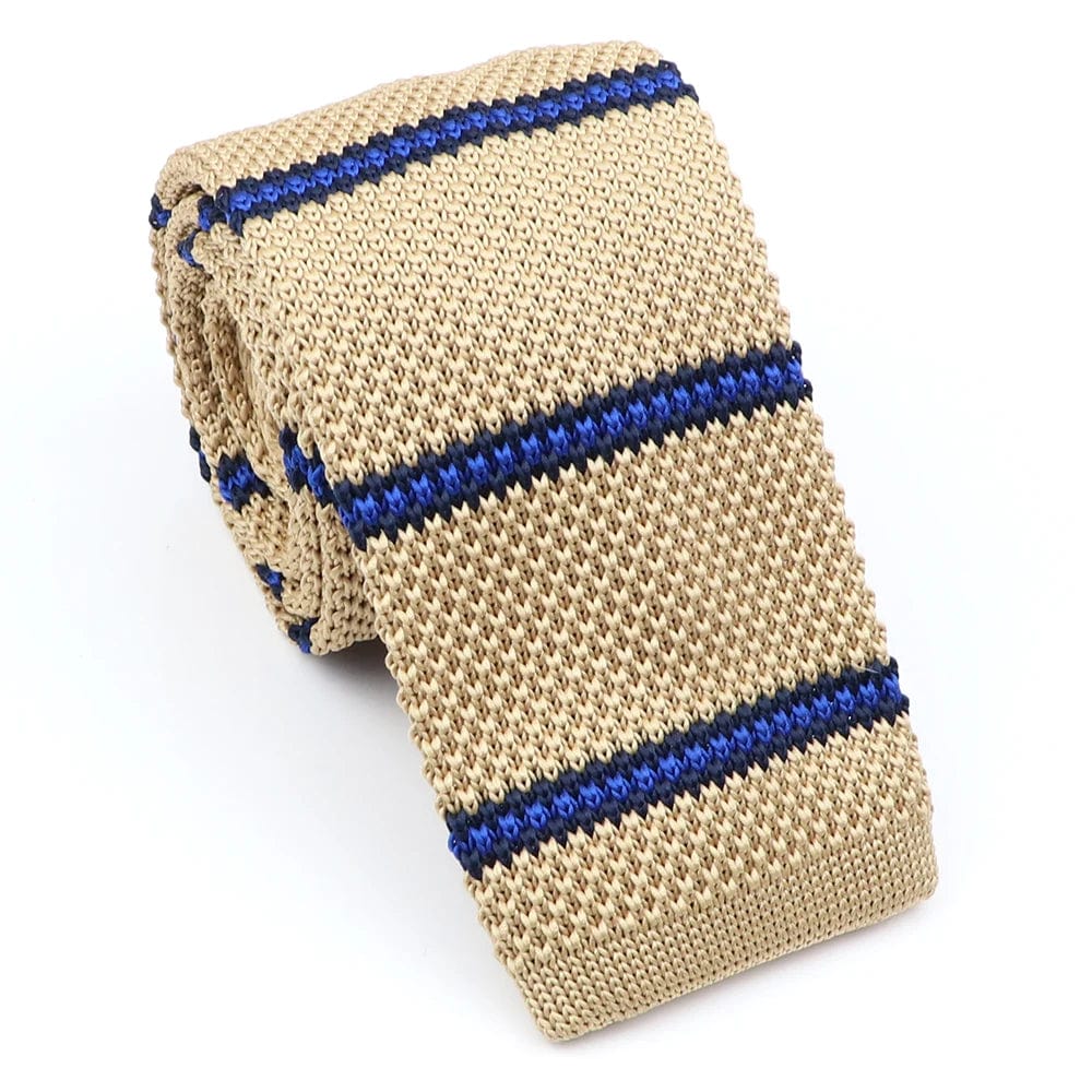 ZONFAZ Fashion Men's Colourful Knitted Tie Skinny Striped Knit Necktie