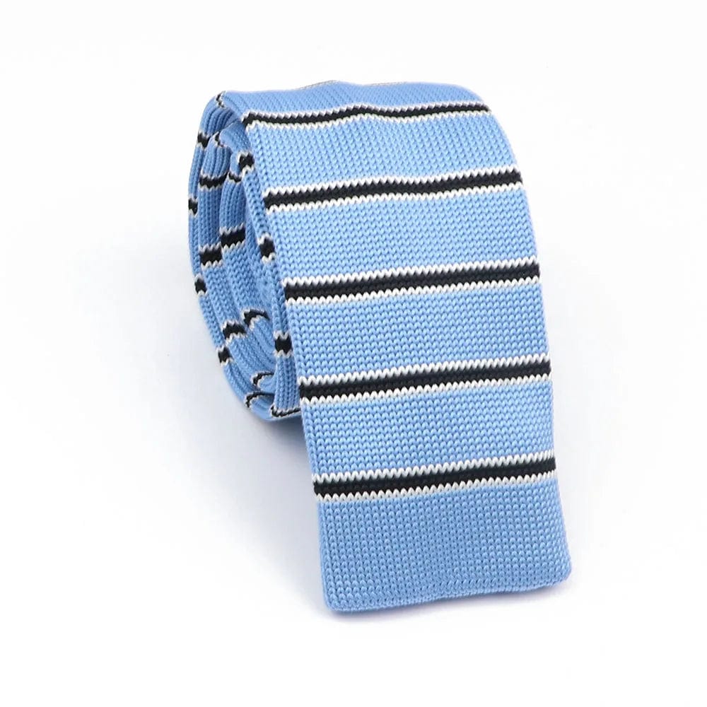 ZONFAZ Men's Knitted Striped Neckties Casual Skinny Knit Ties