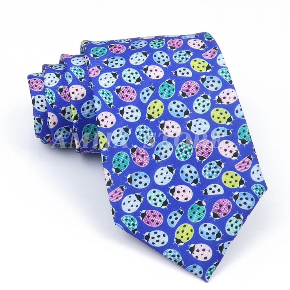 ZONFAZ Creative Imitation Silk Ties Men's Graffiti Necktie