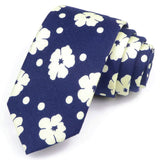 ZONFAZ Cotton Floral Ties For Men Women Elegant Flower Printed Skinny Necktie