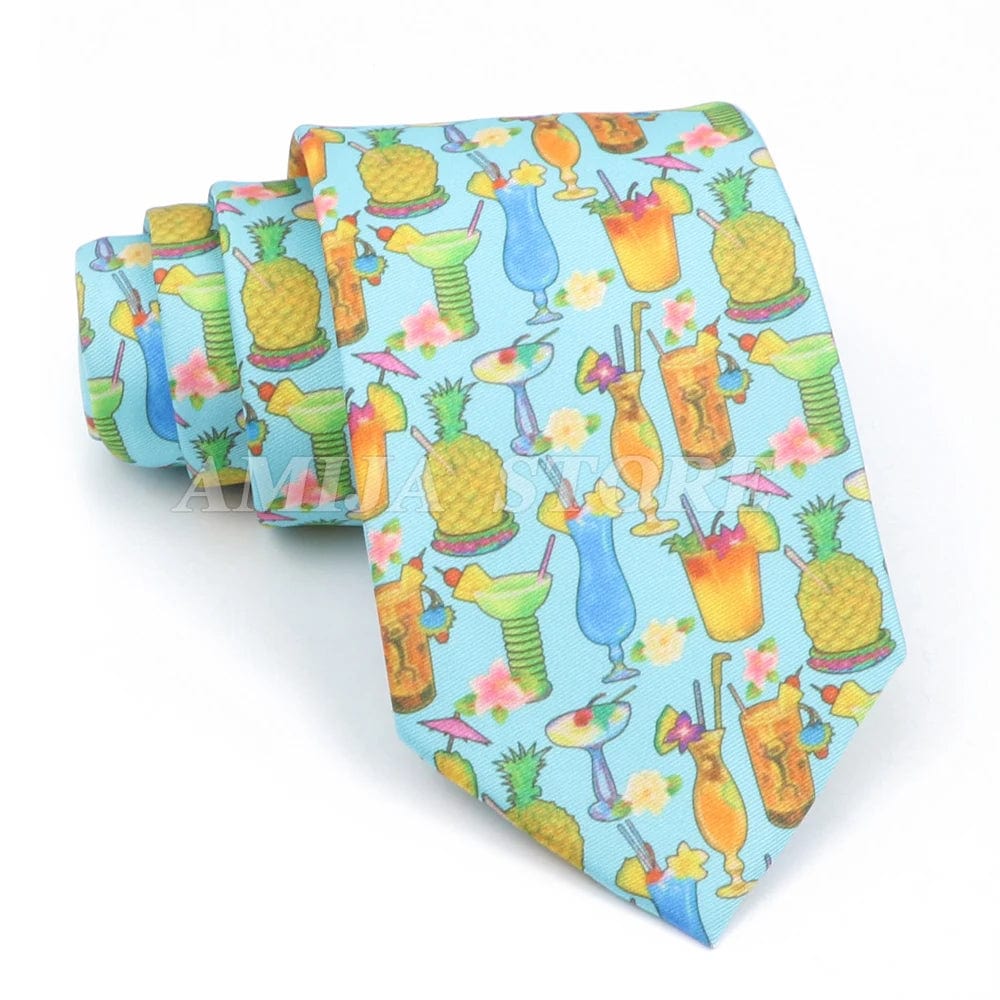 ZONFAZ Creative Imitation Silk Ties Men's Graffiti Necktie