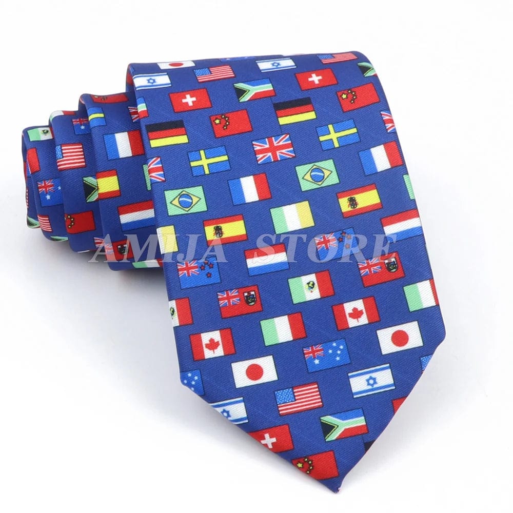 ZONFAZ Creative Imitation Silk Ties Men's Graffiti Necktie