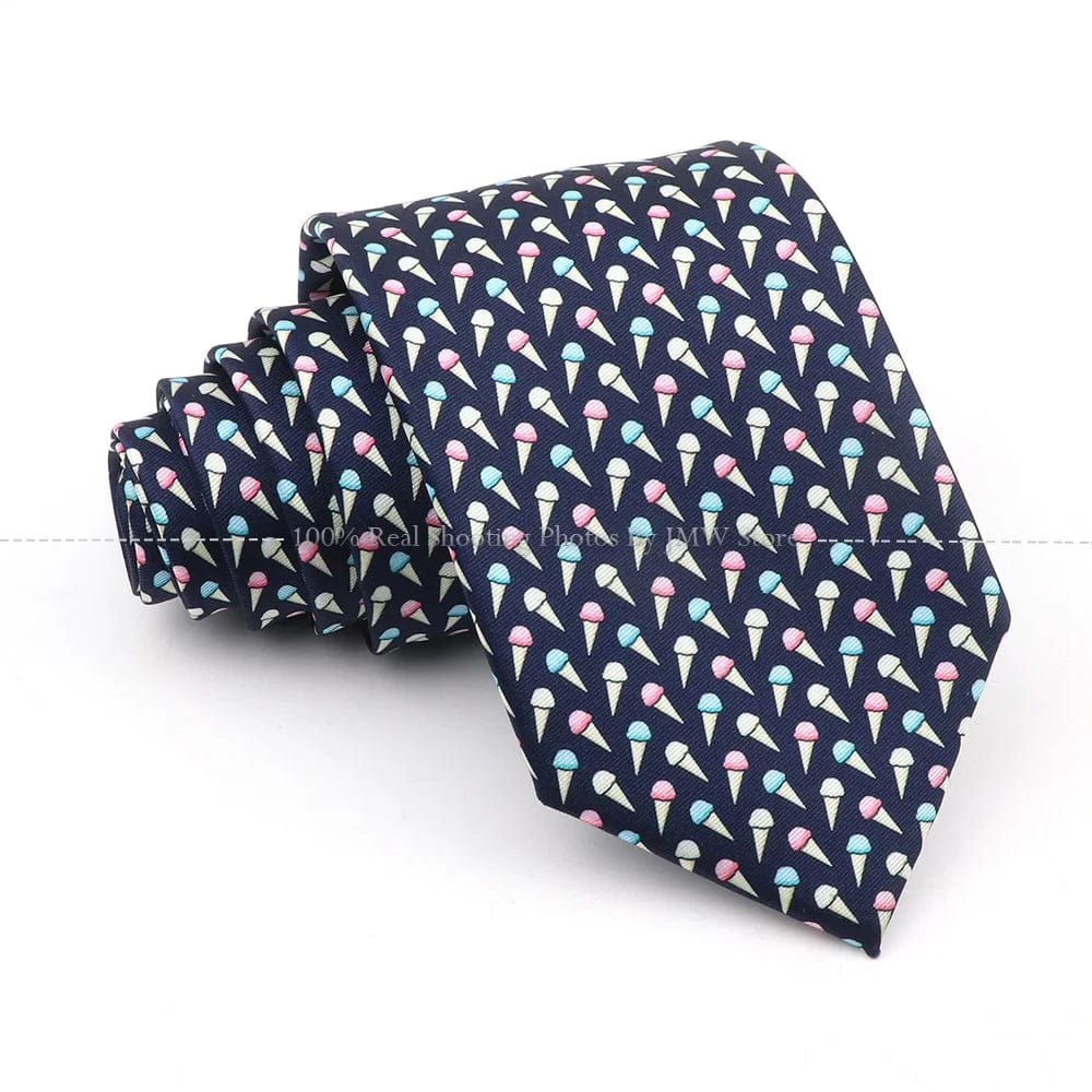 ZONFAZ Creative Imitation Silk Ties Men's Graffiti Necktie