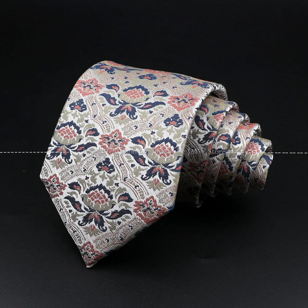 ZONFAZ Silver Grey Solid Striped Paisley Flower Neckties