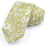 ZONFAZ Artificial Cotton Flower Ties Skinny Floral Necktie