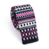 ZONFAZ Fashion Leisure Knitted Ties for Men Colourful Striped Woven Skinny Knit Neckties