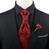 ZONFAZ Men's Premium Paisley Ascot Brooch Set Luxury Classic Suit Tuxedo Tie Set