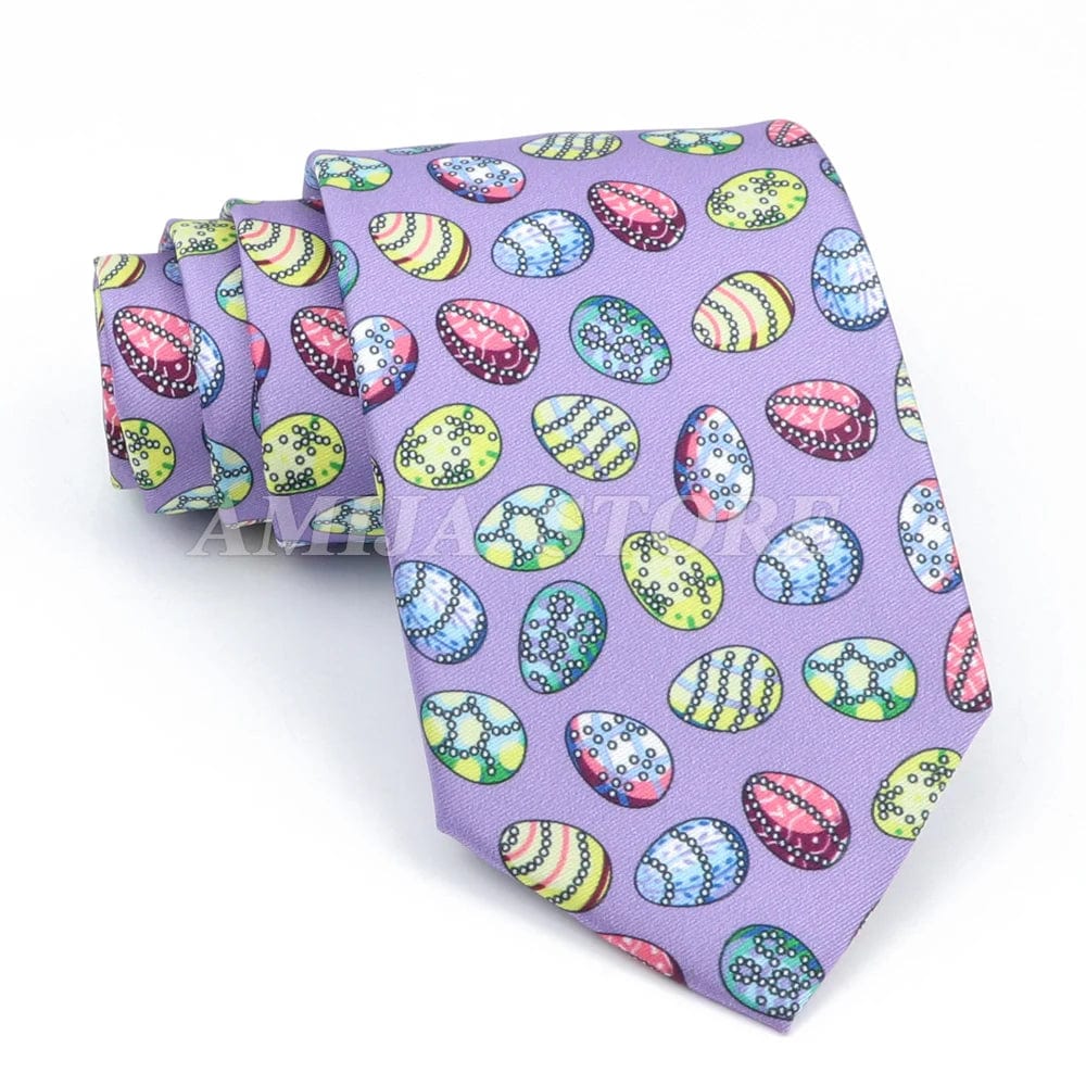 ZONFAZ Creative Imitation Silk Ties Men's Graffiti Necktie