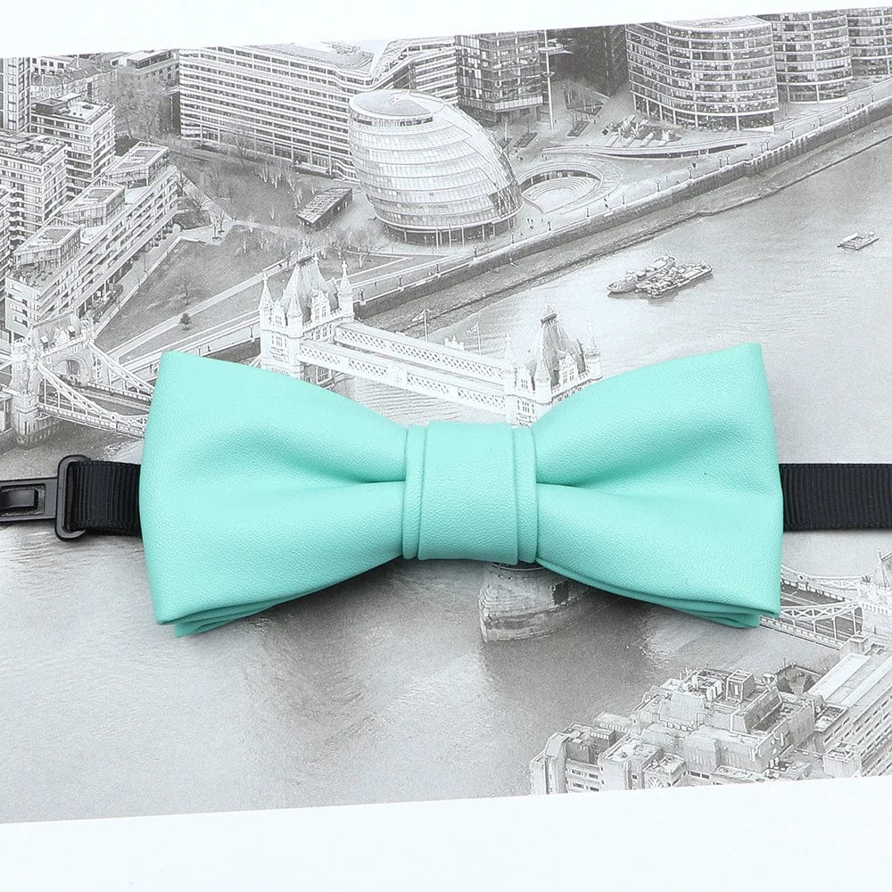 ZONFAZ Pu Leather Solid Color Bow Ties