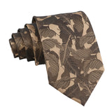 Brown Beige Floral Necktie