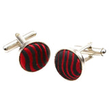 Red Black Striped Cufflink