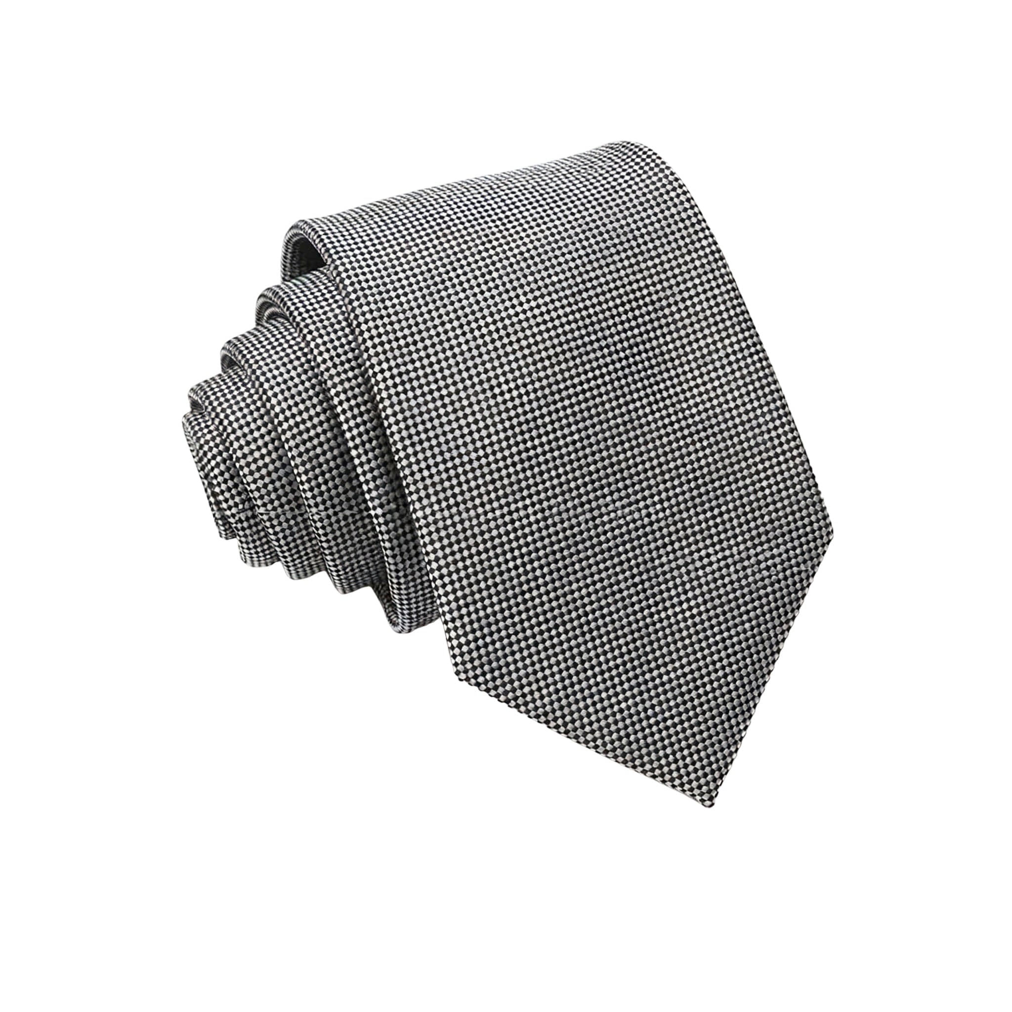 Gray Black Houndstooth Necktie