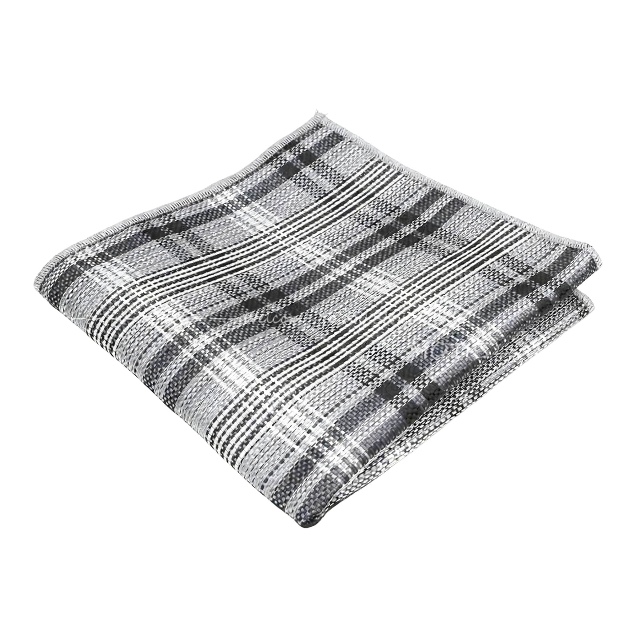 Gray Black Plaid Pocket Square