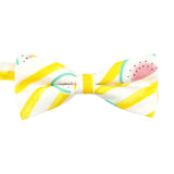 White Yellow Striped Bowtie