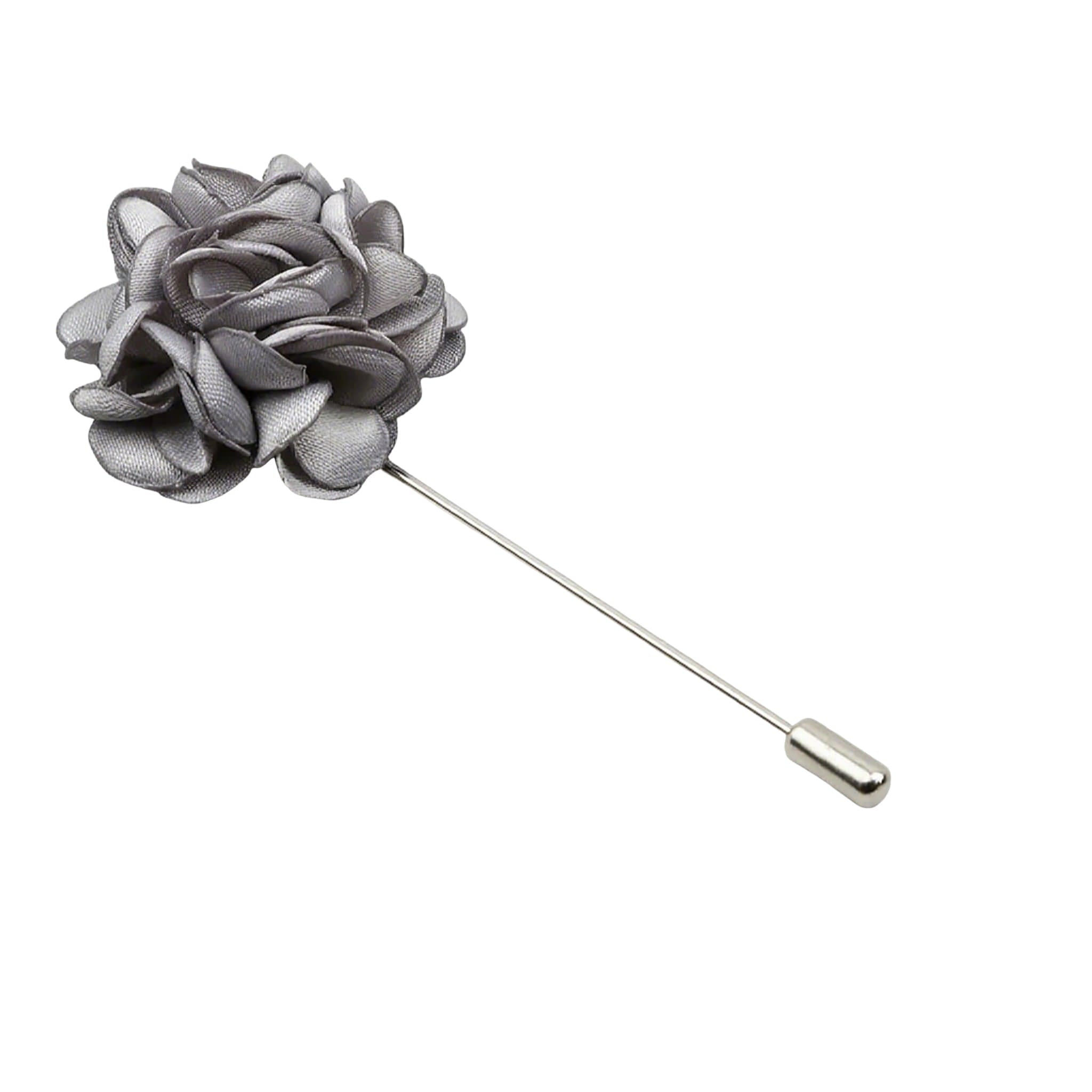 Gray Gray Floral Lapel Pin