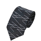 Black White Stripe Tie