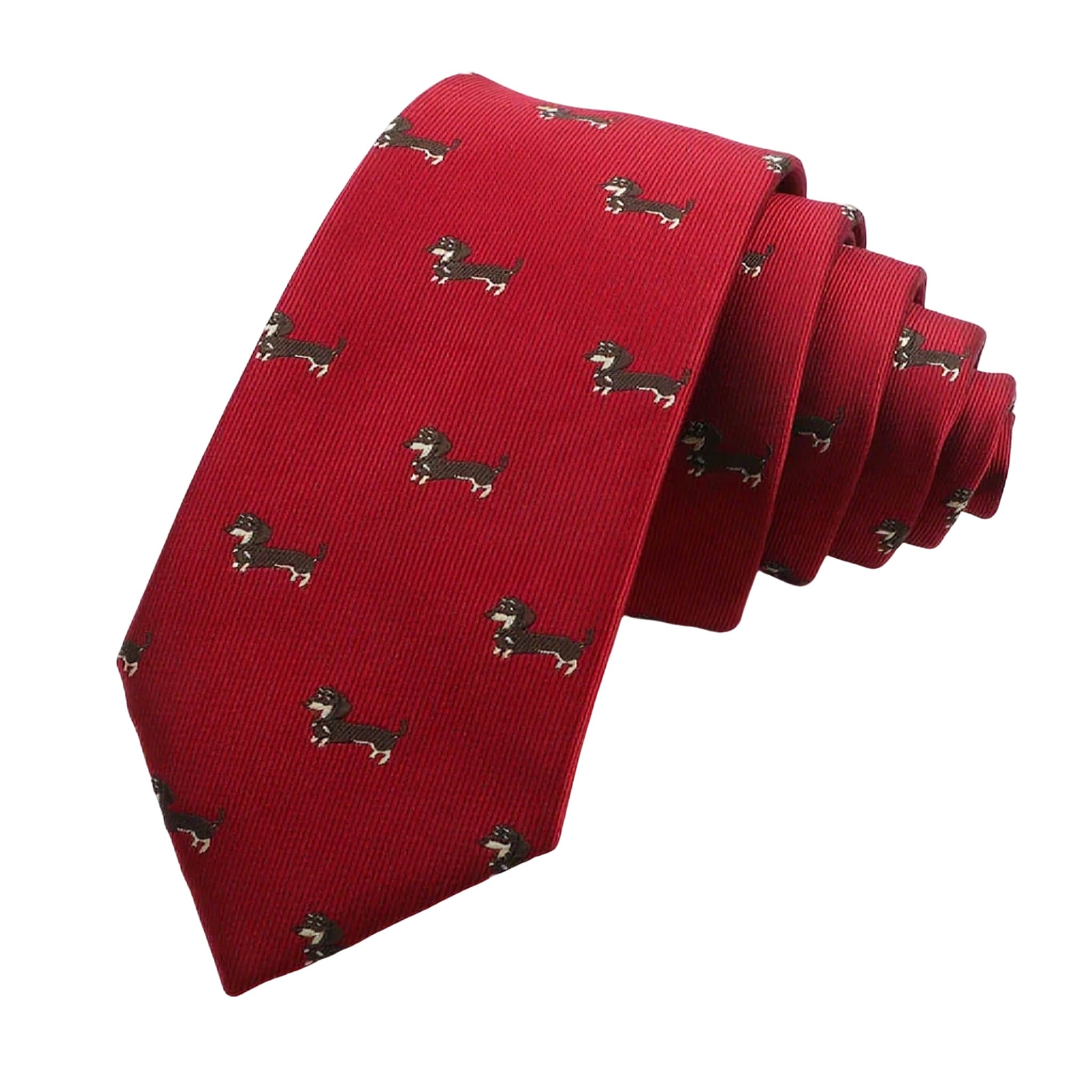 Red Brown Dog Necktie