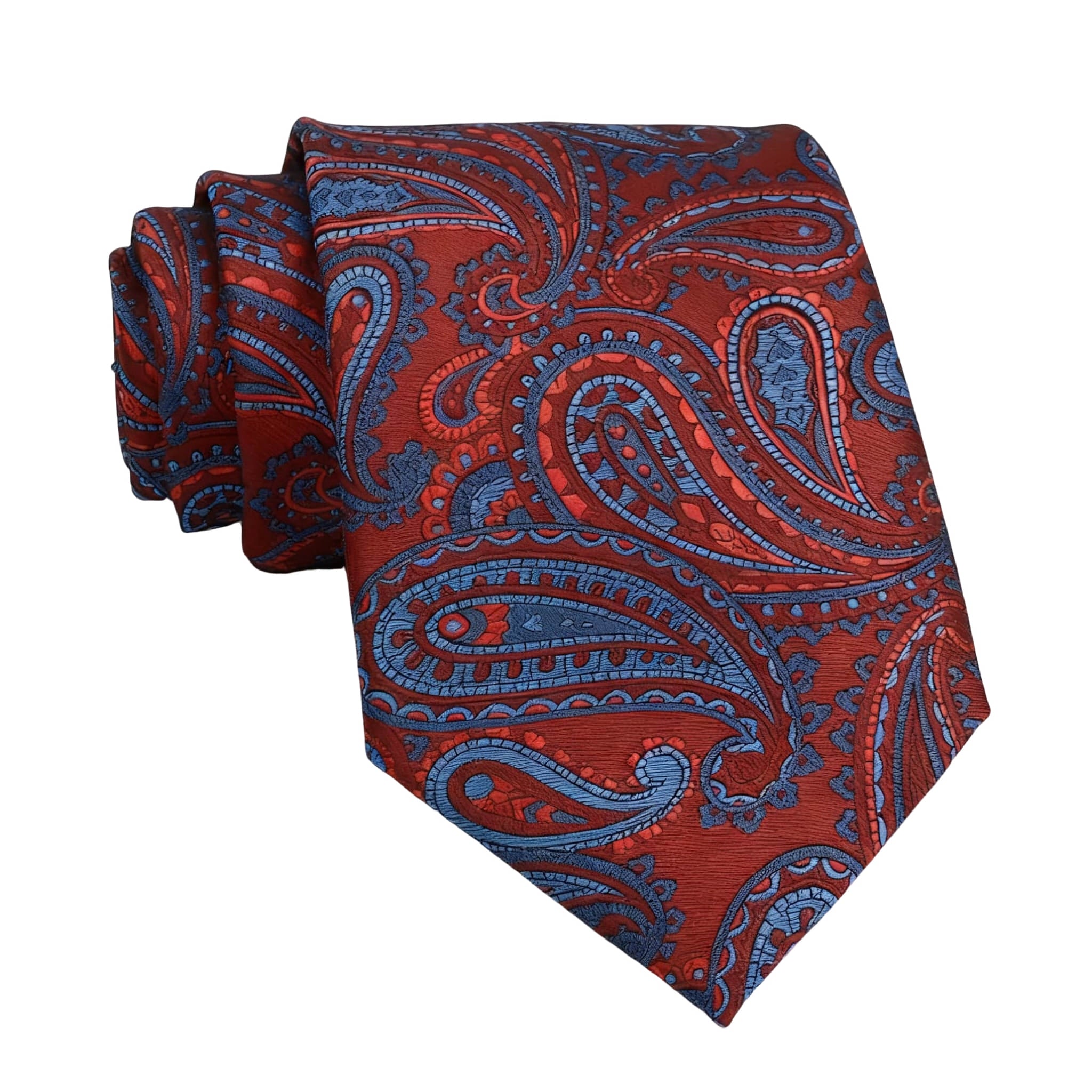 Red Blue Paisley Necktie