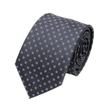 Charcoal Gray White Dots and Squares Necktie