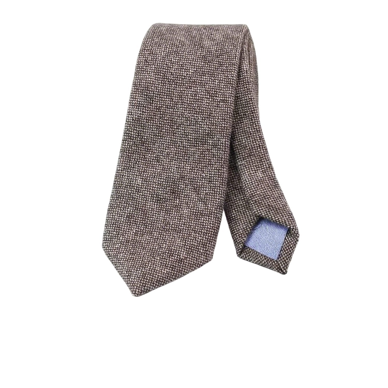 Brown With White Textured Necktie