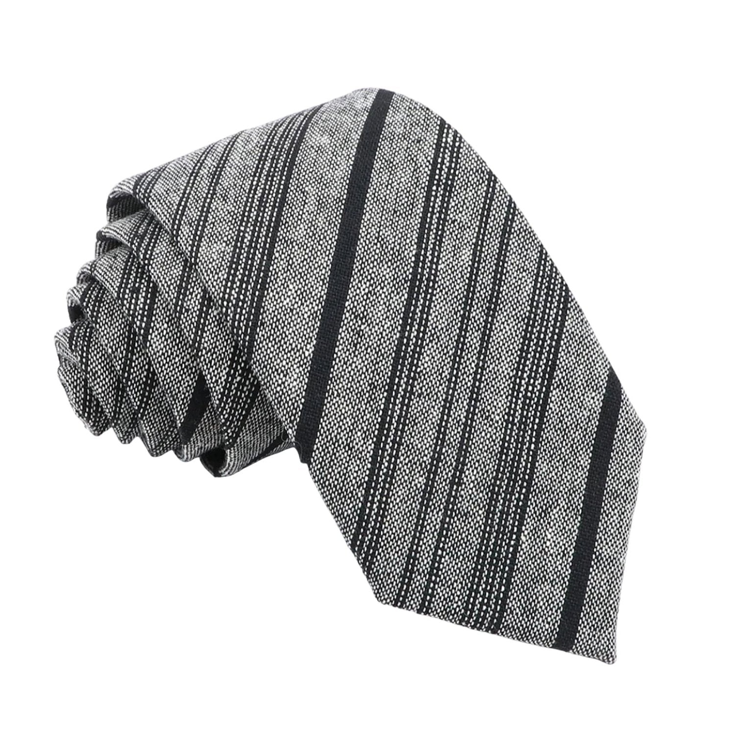Light Gray with Black Vertical Stripes Necktie