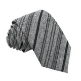 Gray Black Striped Necktie