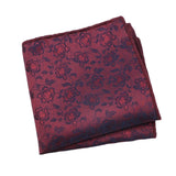 Burgundy Navy Floral Pocket Square