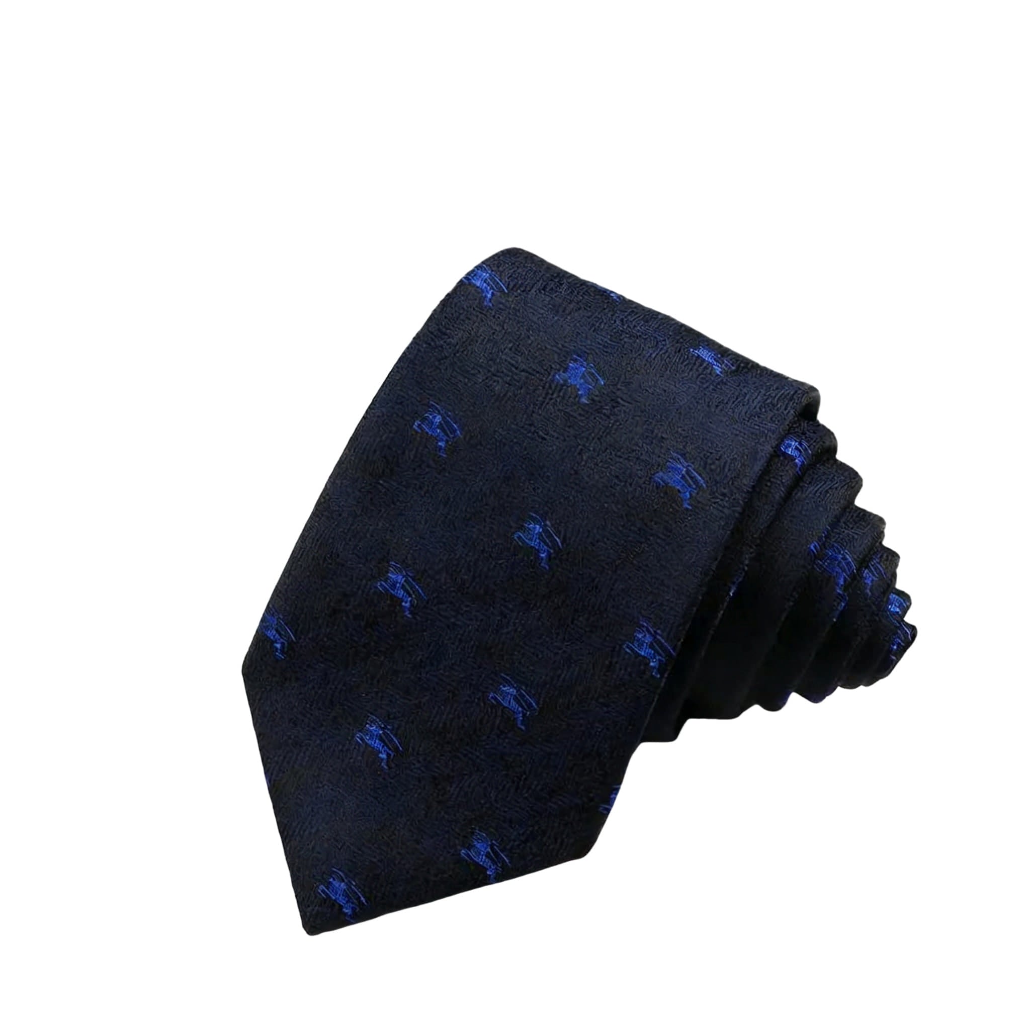 Navy Blue Blue Animal Necktie