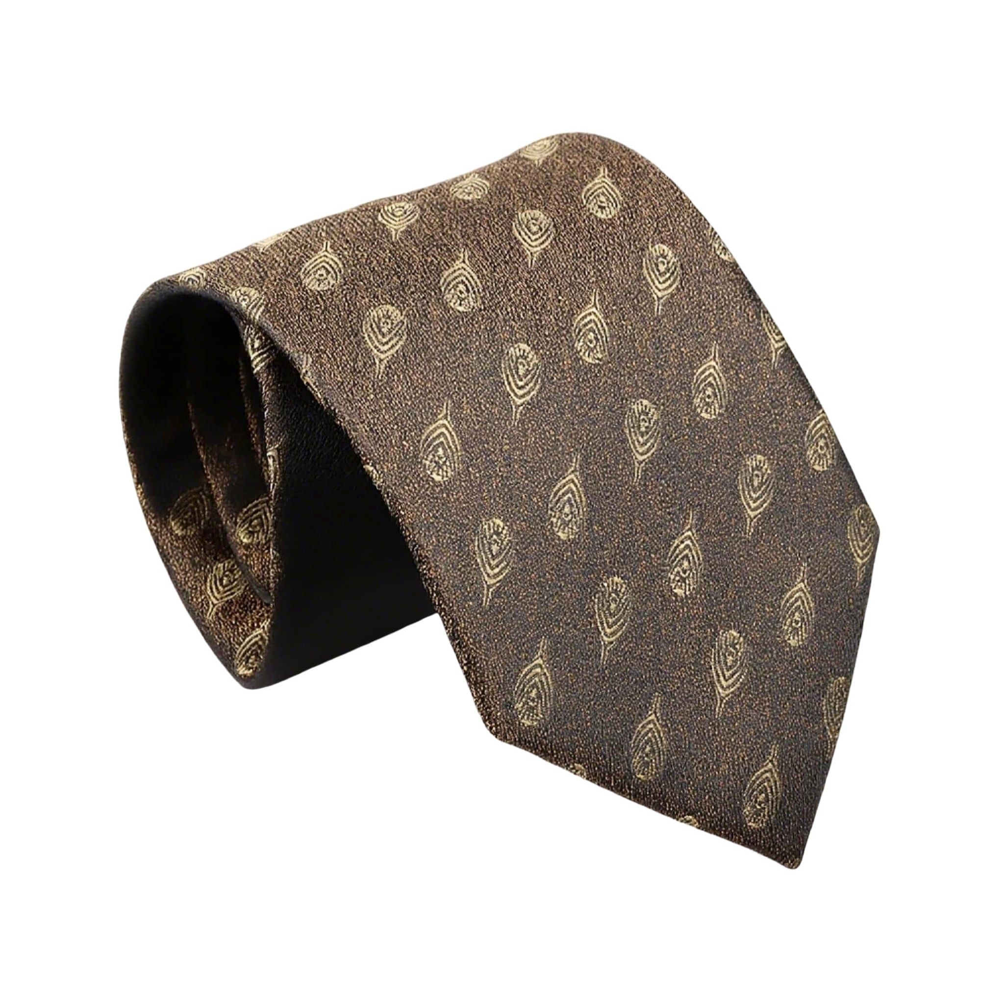 Brown Gold Paisley Necktie