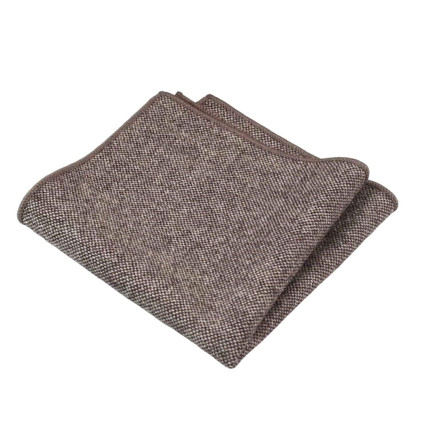 Brown With Light Brown Herringbone Pocket Square