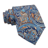 Navy Blue Orange Paisley Necktie