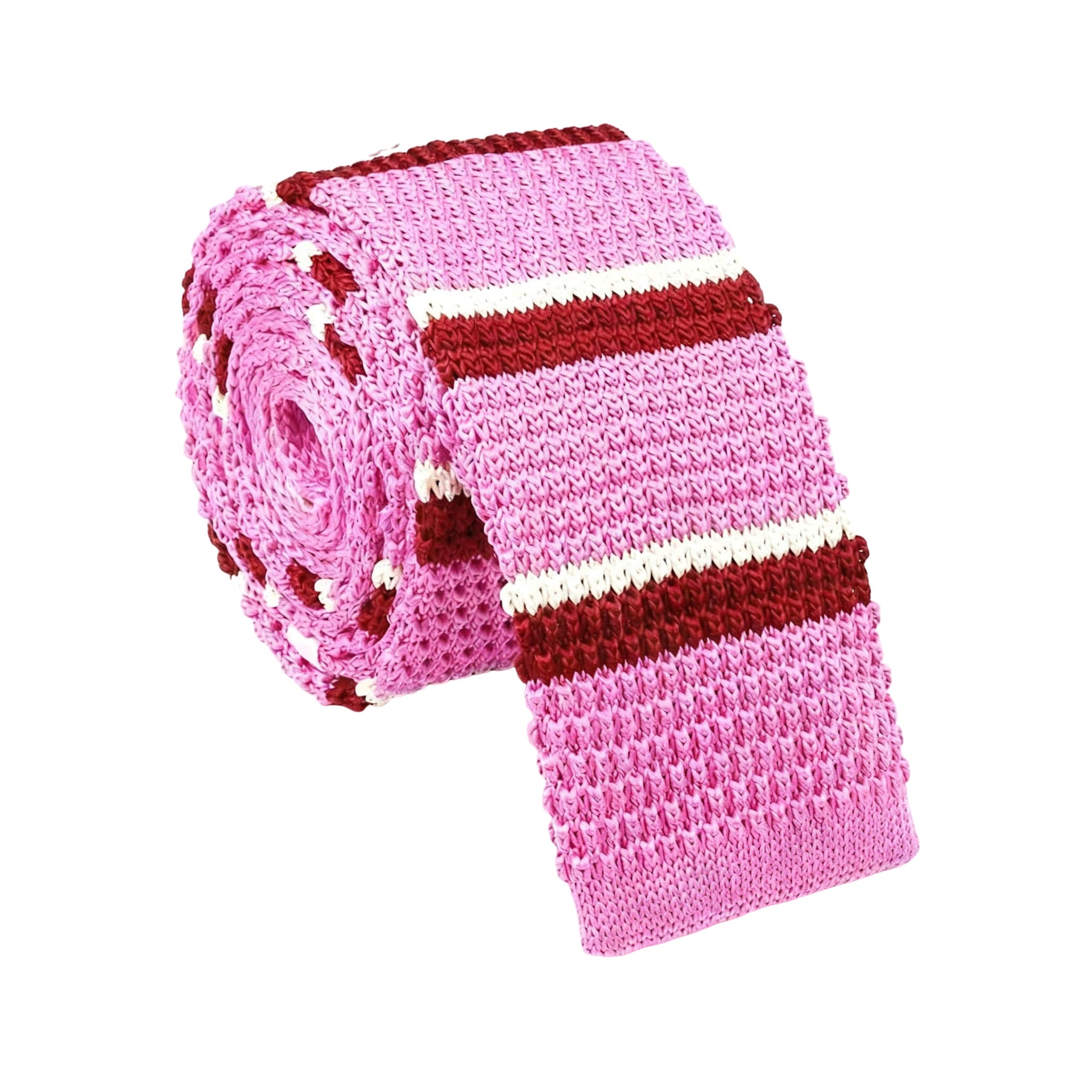 Pink Red Striped Necktie