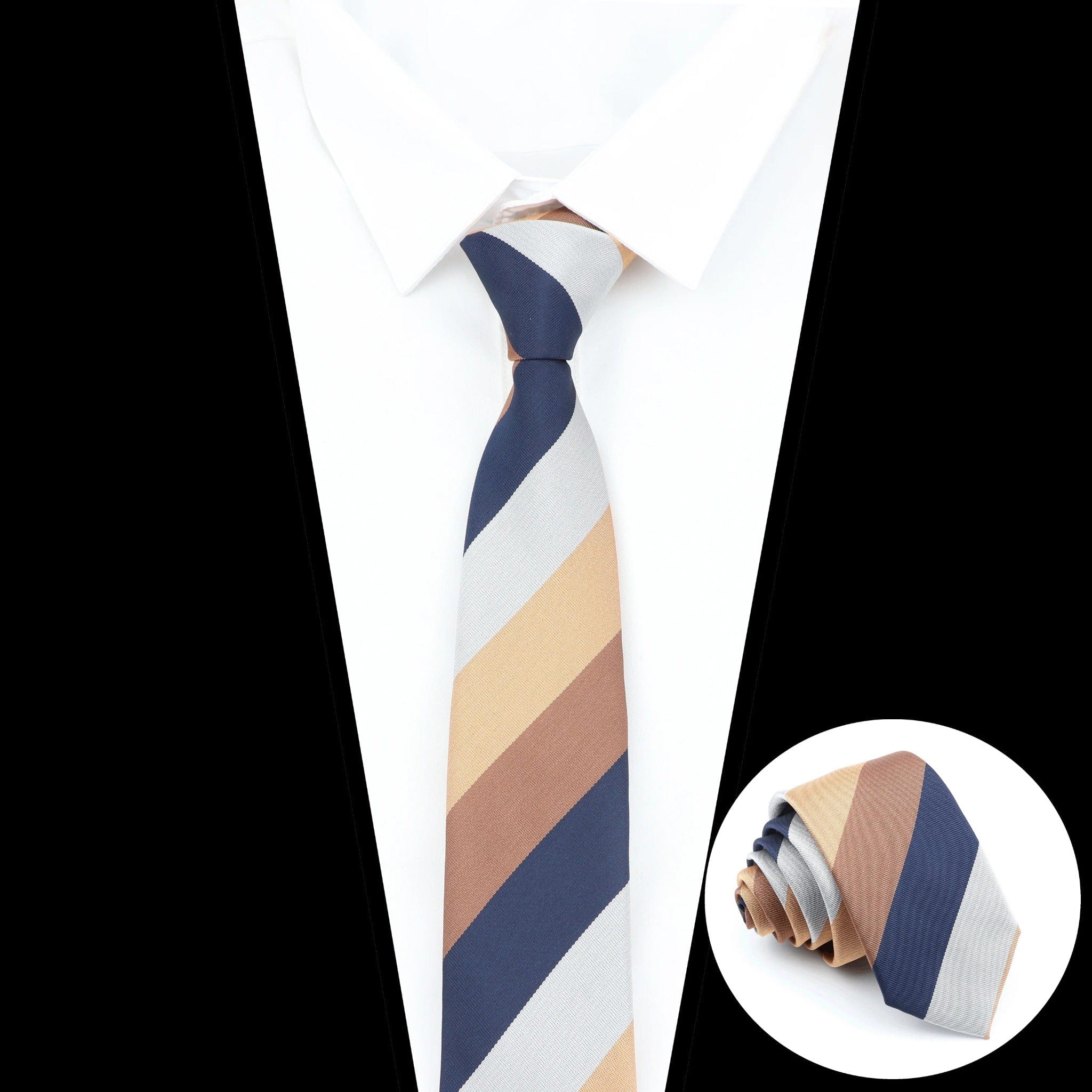 ZONFAZ Fashion Striped Silk Ties 6cm Width