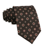 Brown Red Floral Necktie