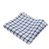 White Blue Plaid Pocket Square