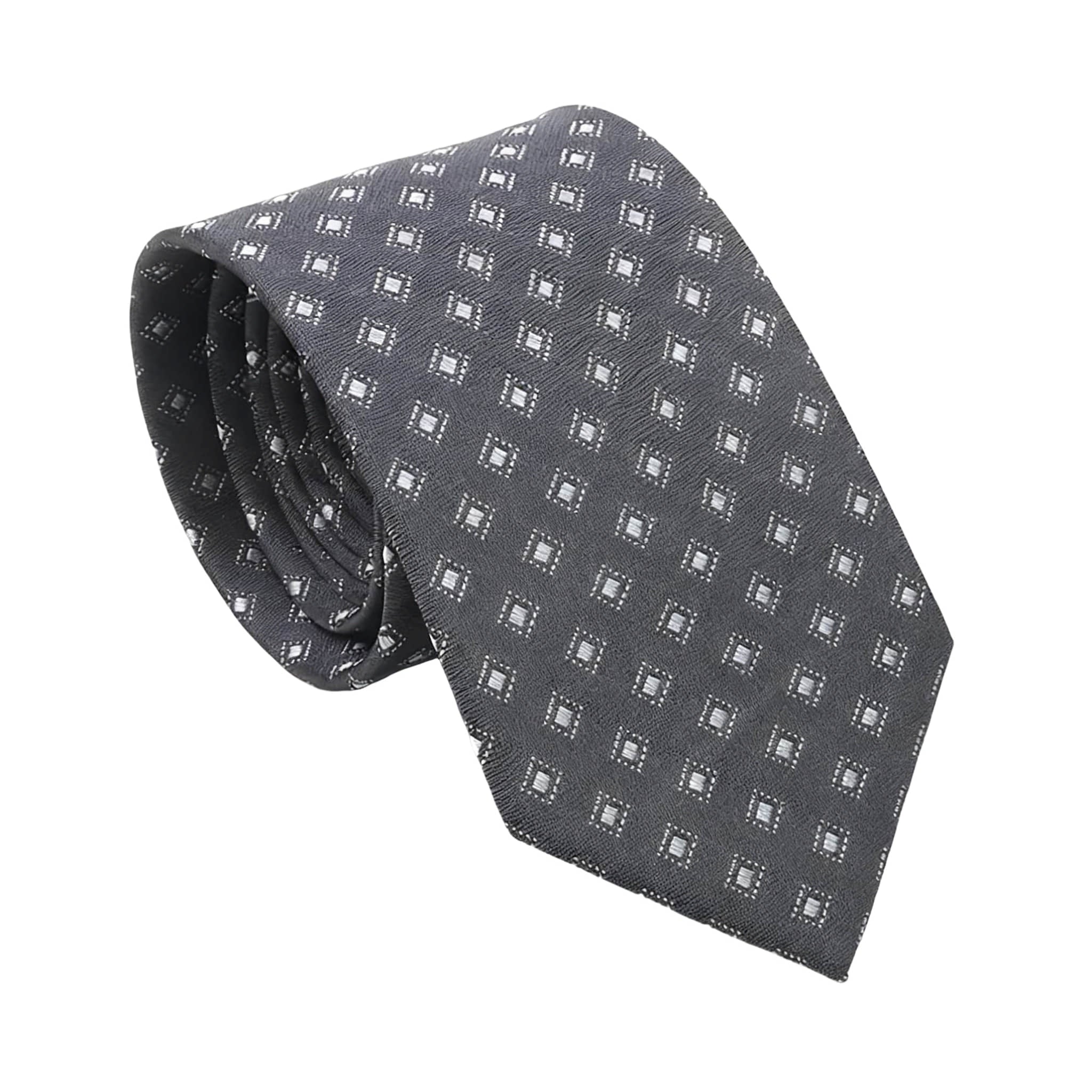 Gray White Dotted Necktie