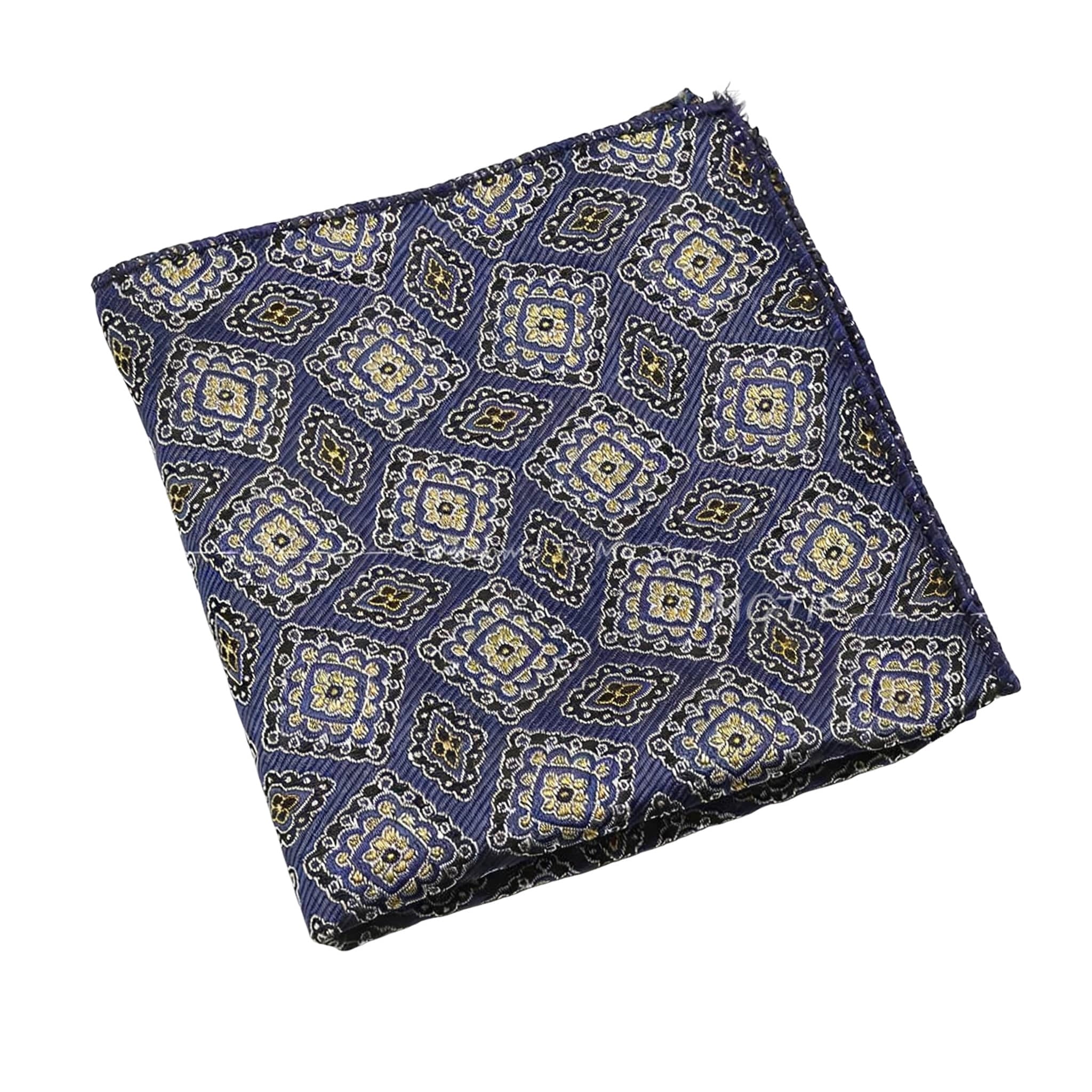 Blue Yellow Geometric Pocket Square