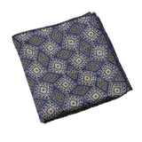 Blue Yellow Geometric Pocket Square