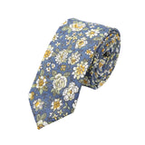 Blue White Floral Necktie