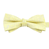 Pale Yellow Silver Paisley Bowtie